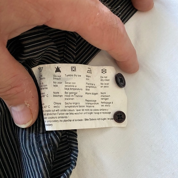 Esprit Men's Charcoal/Black Stripe Long Sleeve‎ Button Up Shirt Size Medium - Picture 7 of 10